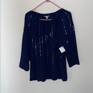 Navy Halogen Blouse